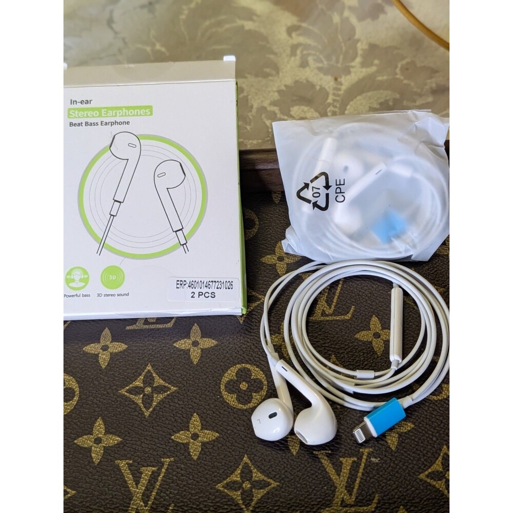 In-Ear Lightning Wired Earbuds w/ Mic & Remote, Noise Reduction, 2PCS